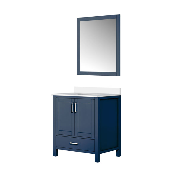 Lexora Collection Jacques 30 inch Bath Vanity, Top, and 28 inch Mirror - Luxe Bathroom Vanities