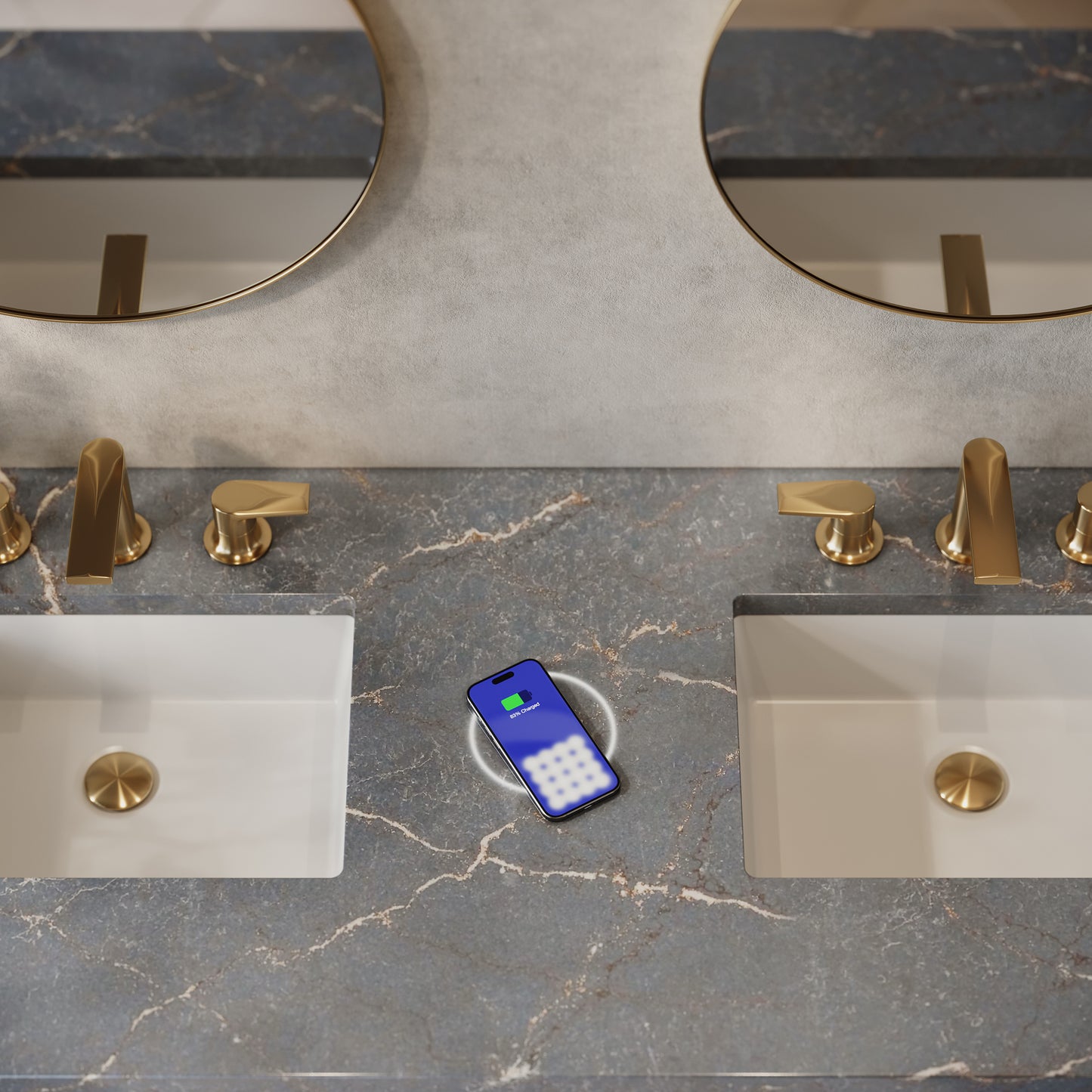James Martin Brookfield 60" Double Vanity with 3 CM Countertop & FreePower Wireless Charger