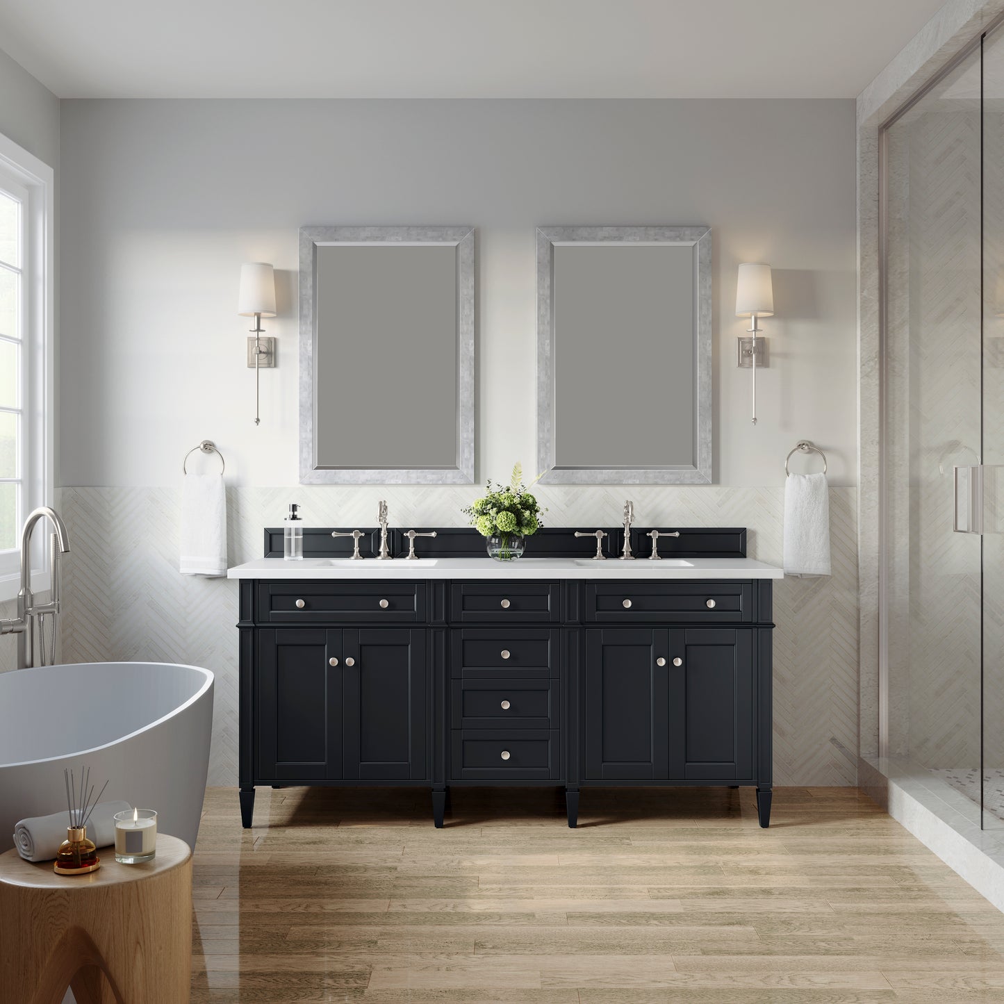 James Martin Brittany 72" Double Vanity with 3 CM Countertop