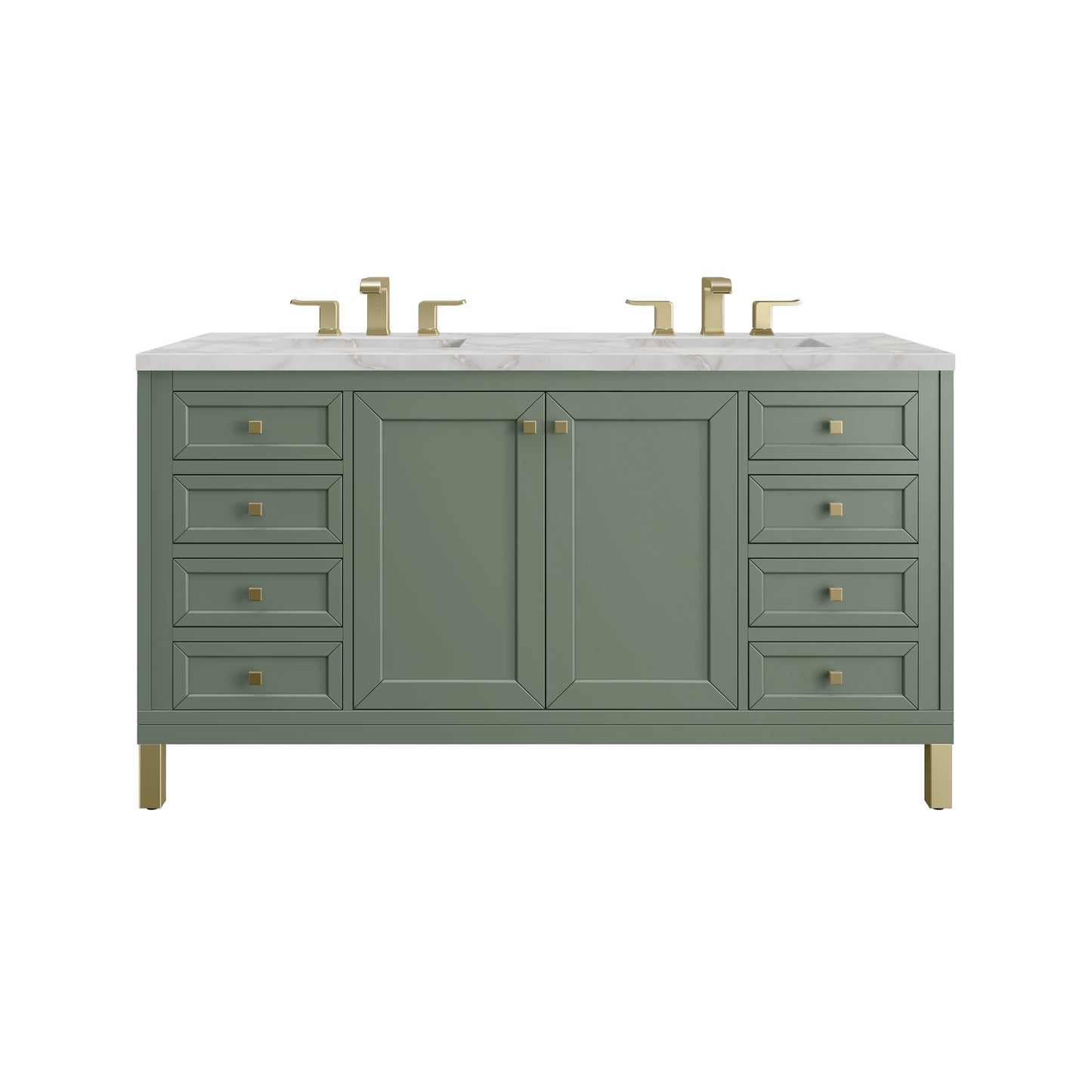 James Martin Chicago 60" Double Vanity with 3 CM Countertop & FreePower Wireless Charger
