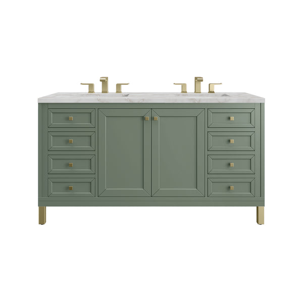 James Martin Chicago 60" Double Vanity with 3 CM Countertop & FreePower Wireless Charger