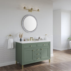 James Martin Chicago 48" Single Vanity, Smokey Celadon - Luxe Bathroom Vanities