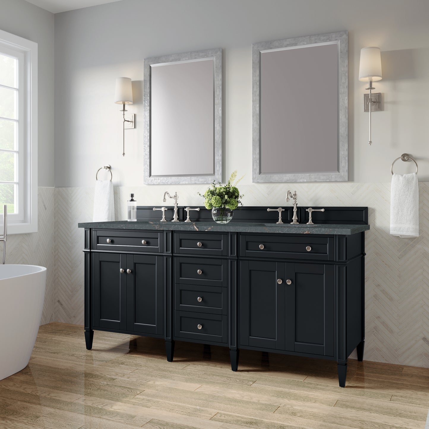 James Martin Brittany 72" Double Vanity with 3 CM Countertop