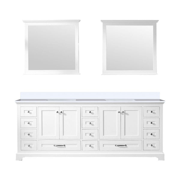 Lexora Collection Dukes 84 inch Double Bath Vanity, Top, and 34 inch Mirrors - Luxe Bathroom Vanities