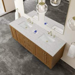 James Martin Laurent 72" Double Vanity with 3 CM Countertop & FreePower Wireless Charger