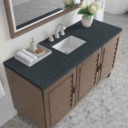 James Martin Portland 60" Single Vanity Whitewashed Walnut with 3 CM Countertop