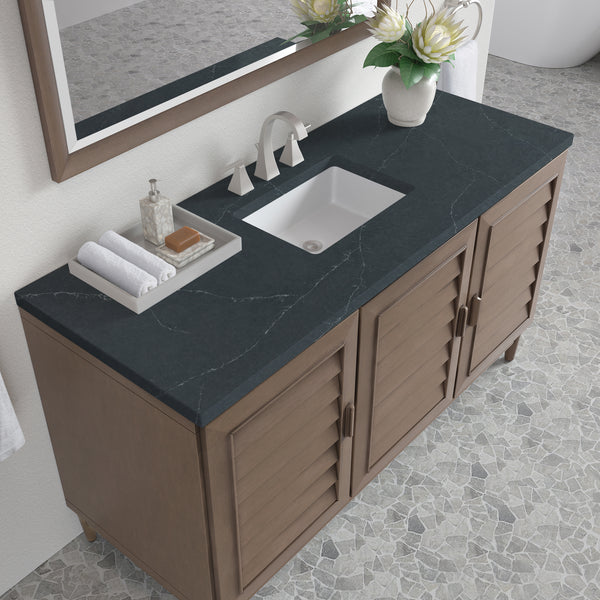 James Martin Portland 60" Single Vanity Whitewashed Walnut with 3 CM Countertop