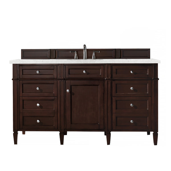 James Martin Brittany 60" Single Vanity with 3 CM Countertop & FreePower Wireless Charger