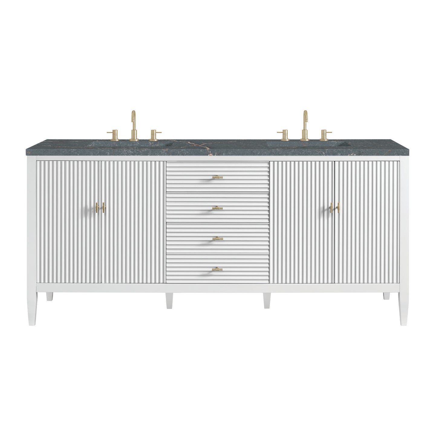 James Martin Myrrin 72" Double Vanity with 3 CM Countertop & FreePower Wireless Charger