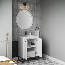 James Martin Chianti Single Vanity with White Glossy Composite Stone Top