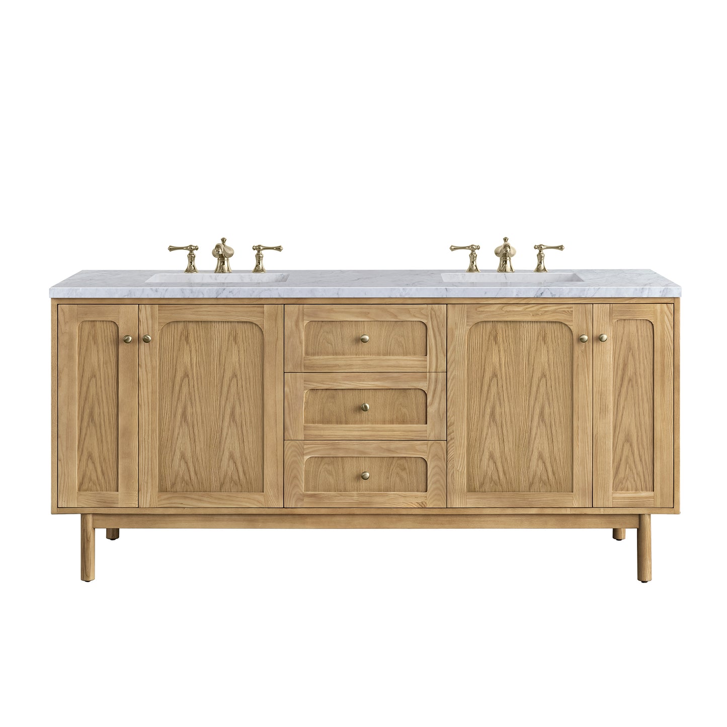 James Martin Laurent 72" Double Vanity, Light Natural Oak