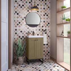James Martin Chianti Single Vanity with White Glossy Composite Stone Top