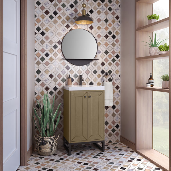 James Martin Chianti Single Vanity with White Glossy Composite Stone Top