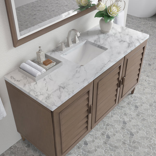 James Martin Portland 60" Single Vanity Whitewashed Walnut with 3 CM Countertop