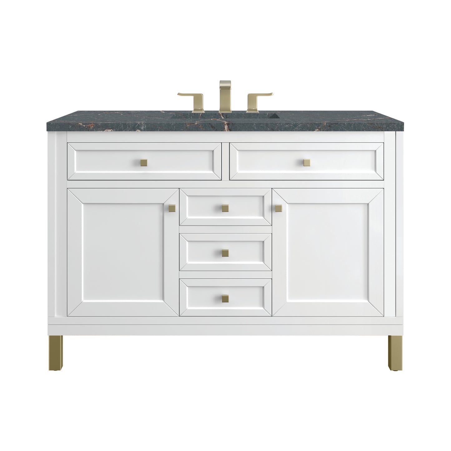 James Martin Chicago 48" Single Vanity with 3 CM Countertop & FreePower Wireless Charger