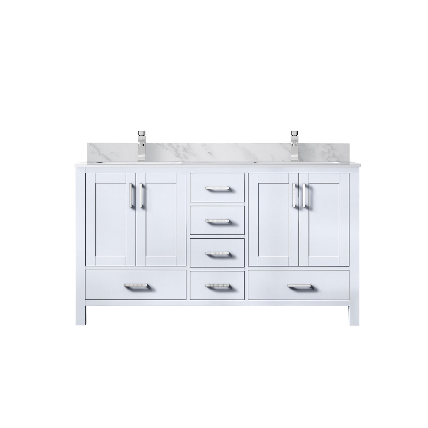 Lexora Collection Jacques 60 inch Double Bath Vanity, Top, and Faucet Set - Luxe Bathroom Vanities