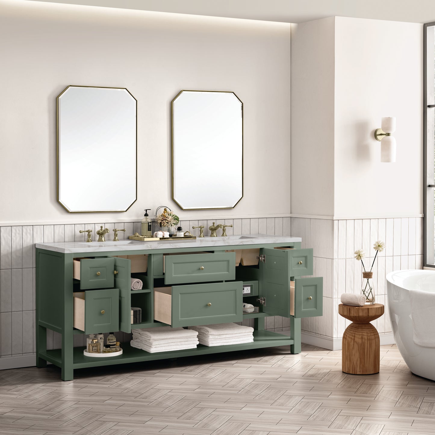 James Martin Breckenridge 72" Double Vanity w/ 3 CM Countertop