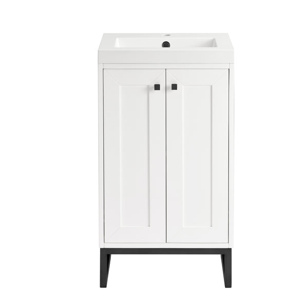 James Martin Chianti Single Vanity with White Glossy Composite Stone Top
