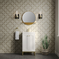 James Martin Chianti Single Vanity with White Glossy Composite Stone Top