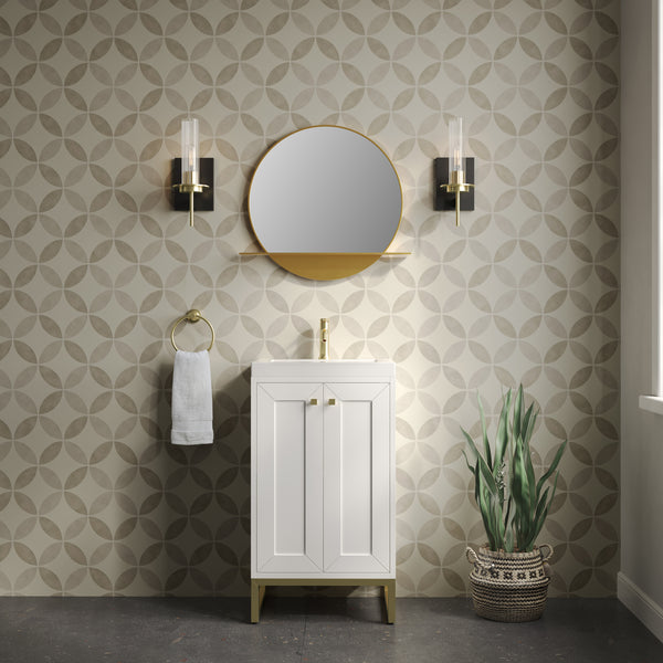 James Martin Chianti Single Vanity with White Glossy Composite Stone Top