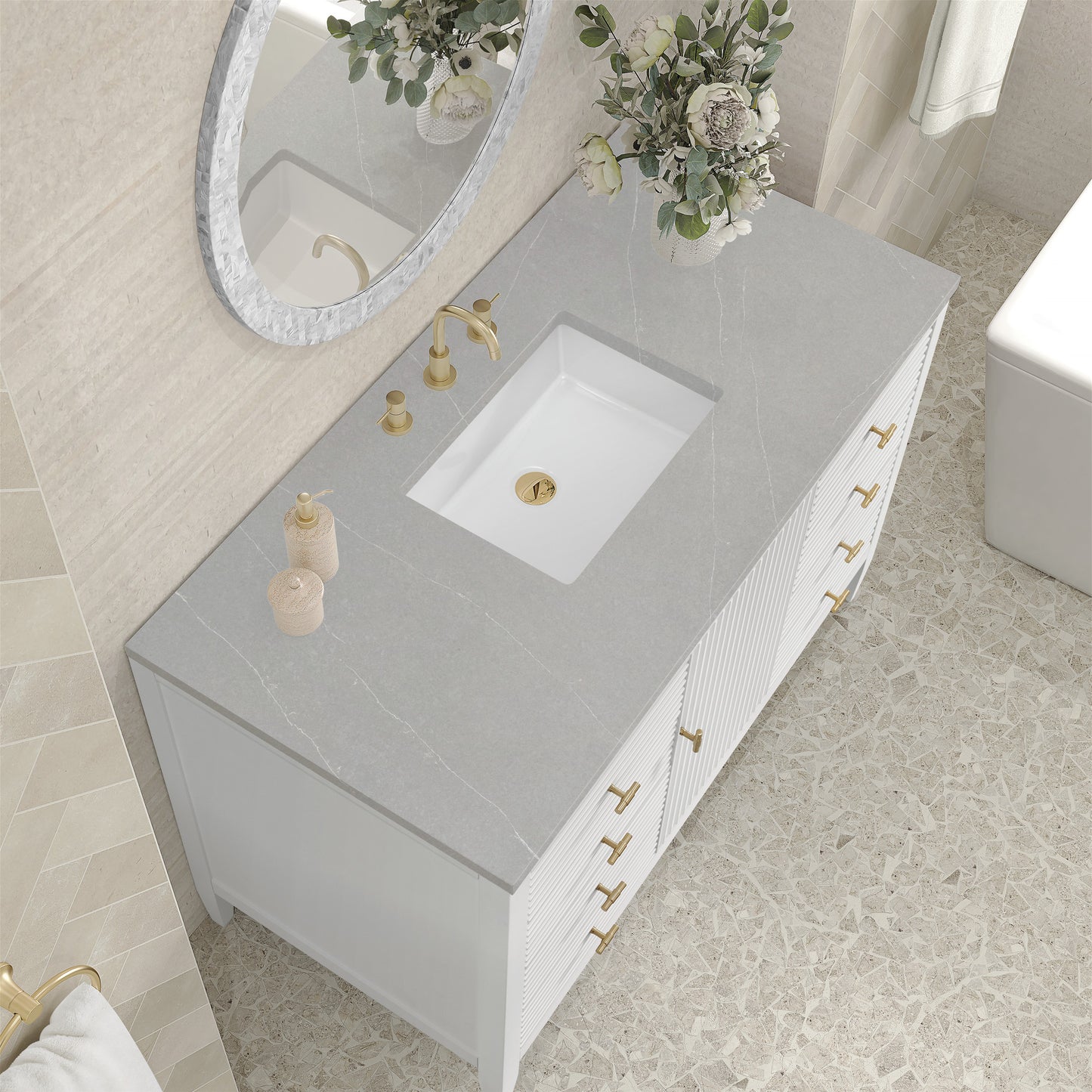 James Martin 48" Myrrin Vanity, W/ 3CM Top