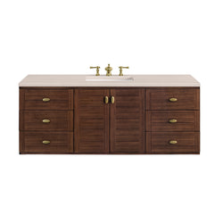 James Martin Amberly 60" Single Vanity, Mid-Century Walnut