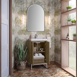 James Martin Chianti Single Vanity with White Glossy Composite Stone Top