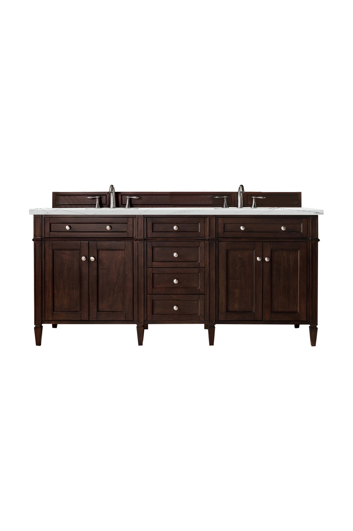 James Martin Brittany 72" Double Vanity with 3 CM Countertop & FreePower Wireless Charger