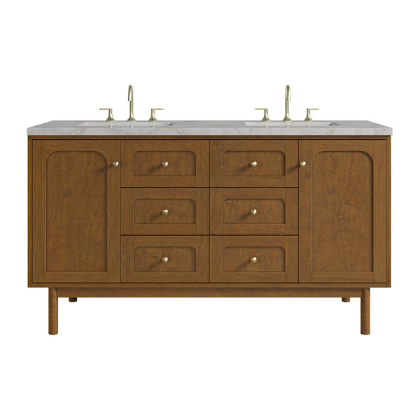 James Martin Laurent 60" Double Vanity with 3 CM Countertop & FreePower Wireless Charger