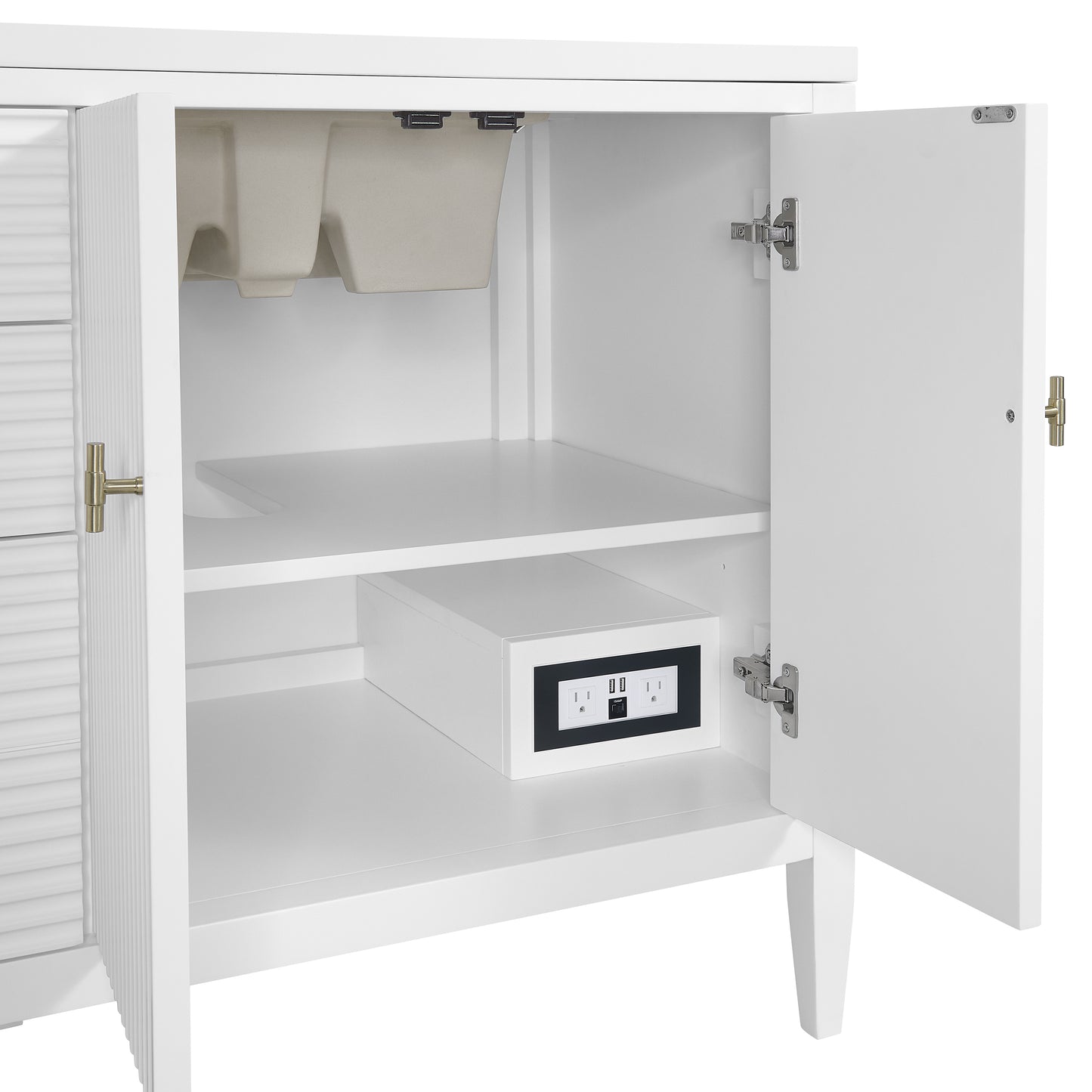 James Martin Myrrin 72" Double Vanity with Single Hole 3 CM White Zeus Silestone Top & Backsplash
