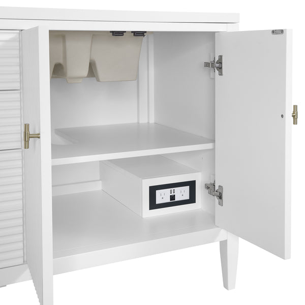 James Martin Myrrin 72" Double Vanity with Single Hole 3 CM White Zeus Silestone Top & Backsplash