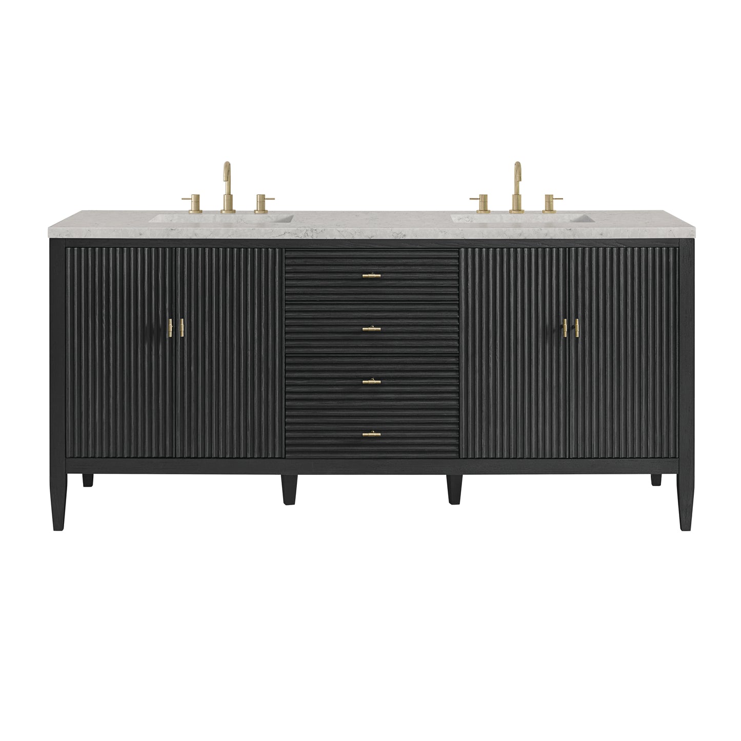 James Martin Myrrin 72" Double Vanity with 3 CM Countertop & FreePower Wireless Charger