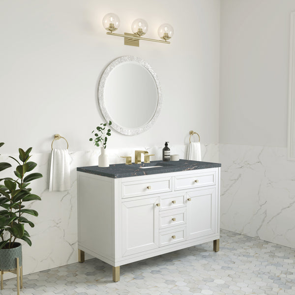 James Martin Chicago 48" Single Vanity with 3 CM Countertop & FreePower Wireless Charger