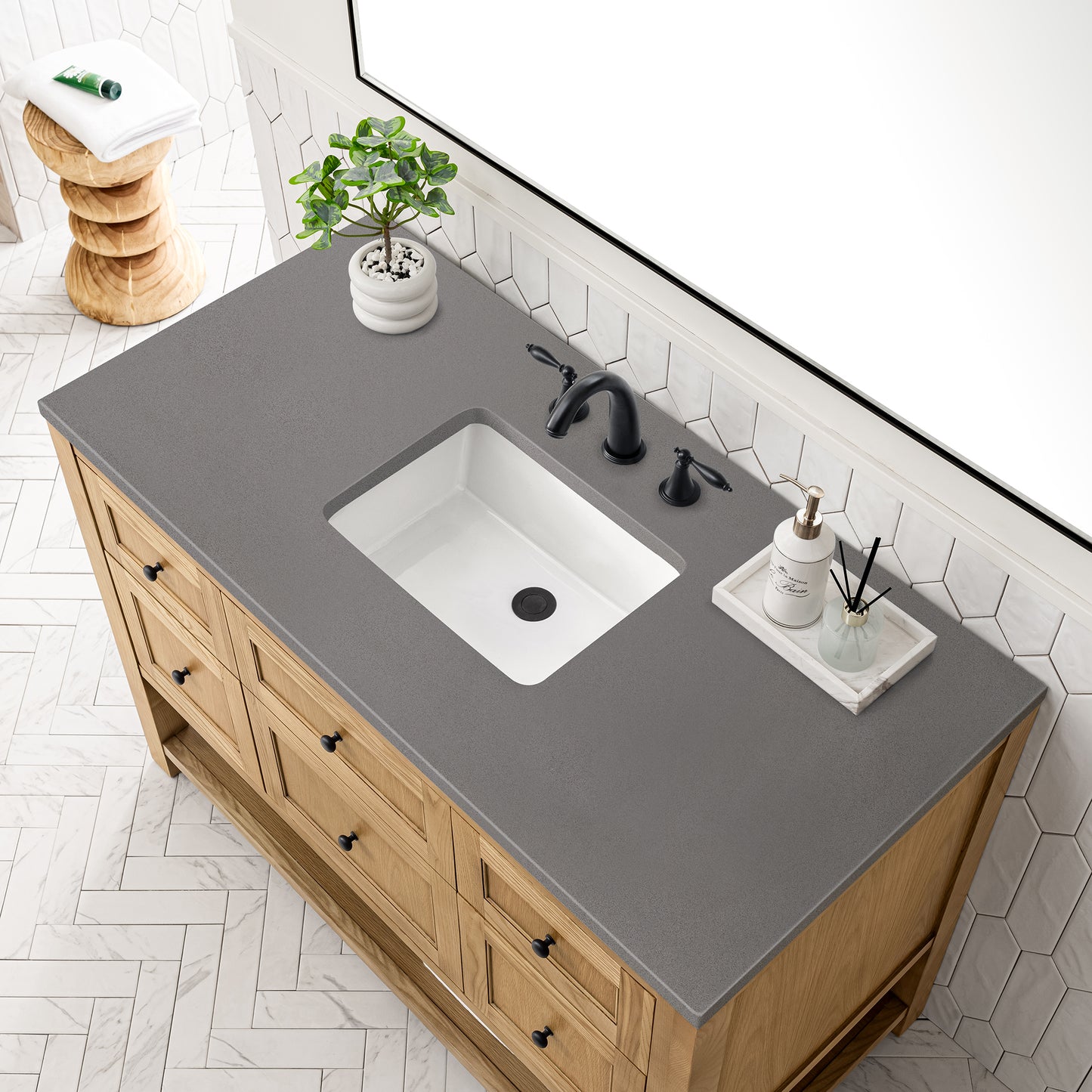 James Martin Breckenridge 48" Single Vanity, Light Natural Oak - Luxe Bathroom Vanities