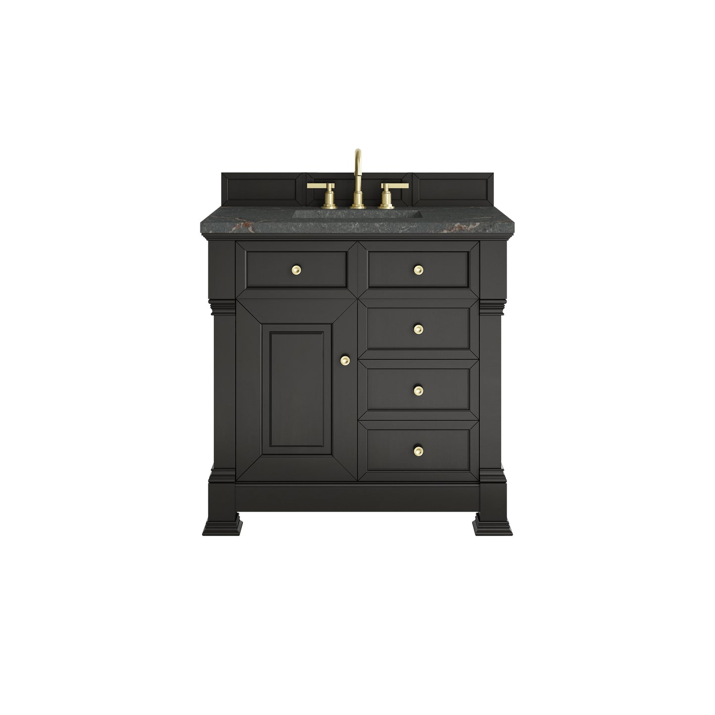 James Martin Brookfield 36" Single Vanity, Black Onyx with 3 CM Countertop - Luxe Bathroom Vanities