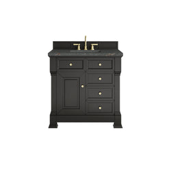 James Martin Brookfield 36" Single Vanity, Black Onyx with 3 CM Countertop - Luxe Bathroom Vanities