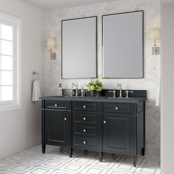 James Martin Brittany 60" Double Vanity with 3 CM Countertop & FreePower Wireless Charger