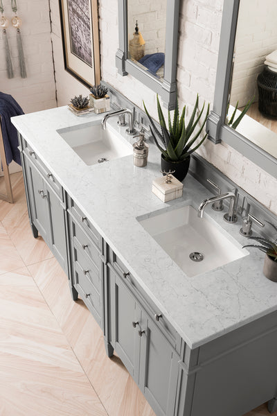 James Martin Brittany 72" Double Vanity with 3 CM Countertop & FreePower Wireless Charger