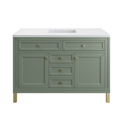 James Martin Chicago 48" Single Vanity, Smokey Celadon - Luxe Bathroom Vanities