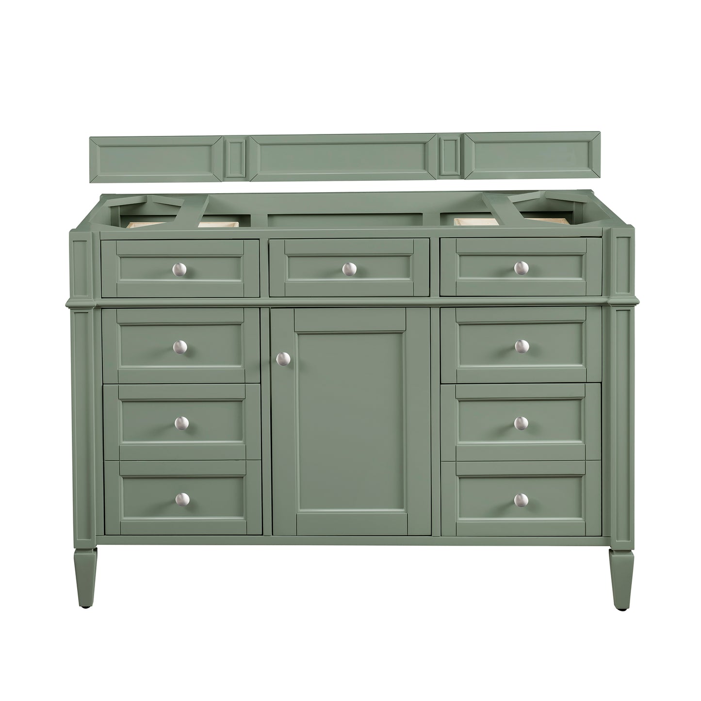 James Martin Brittany 48" Single Vanity, Smokey Celadon, Cabinet Only - Luxe Bathroom Vanities