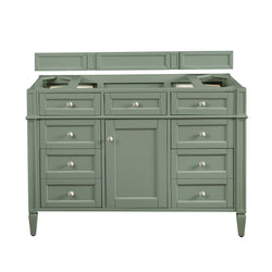 James Martin Brittany 48" Single Vanity, Smokey Celadon, Cabinet Only - Luxe Bathroom Vanities