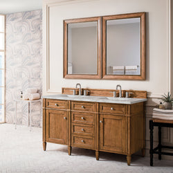 James Martin Brittany 60" Double Vanity with 3 CM Countertop & FreePower Wireless Charger