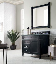 James Martin Brittany 36" Single Vanity, Black Onyx with 3CM Top - Luxe Bathroom Vanities