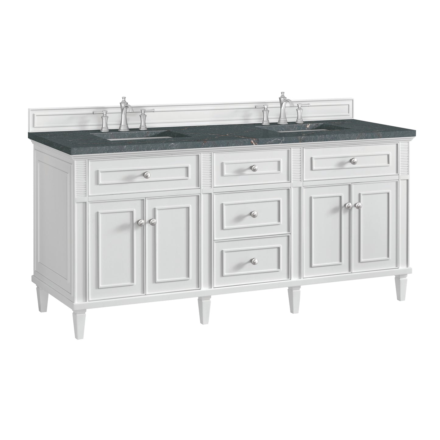 James Martin Lorelai 72" Double Vanity with 3 CM Countertop & FreePower Wireless Charger