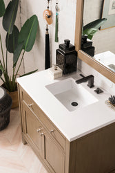 James Martin Chicago 36" Whitewashed Walnut Single Vanity with 3 CM Countertop - Luxe Bathroom Vanities