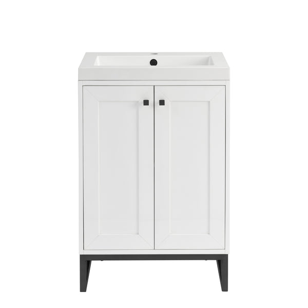 James Martin Chianti Single Vanity with White Glossy Composite Stone Top