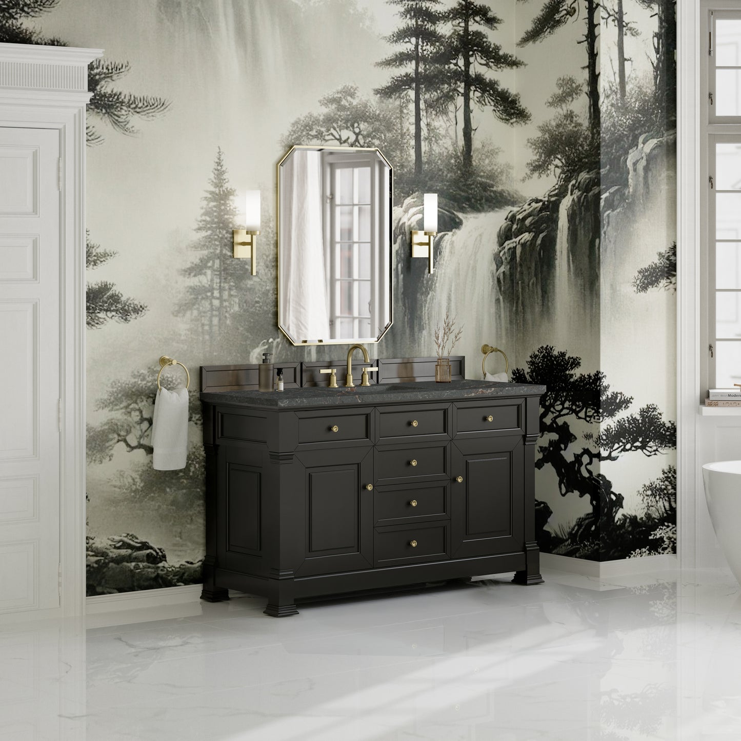 James Martin Brookfield 60" Single Vanity with 3CM Countertop & FreePower Wireless Charger