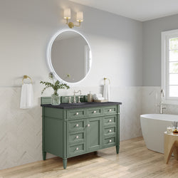 James Martin Brittany 48" Single Vanity, Smokey Celadon - Luxe Bathroom Vanities