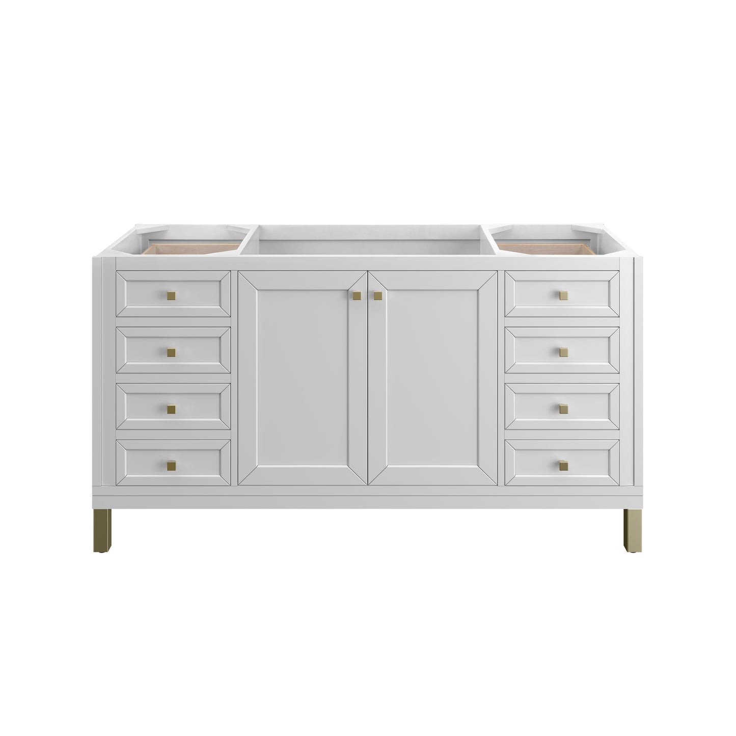 James Martin Chicago 60" Single Vanity with Single Hole 3CM White Zeus Silestone Top & Backsplash