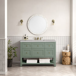 James Martin Breckenridge 48" Single Vanity, Smokey Celadon - Luxe Bathroom Vanities